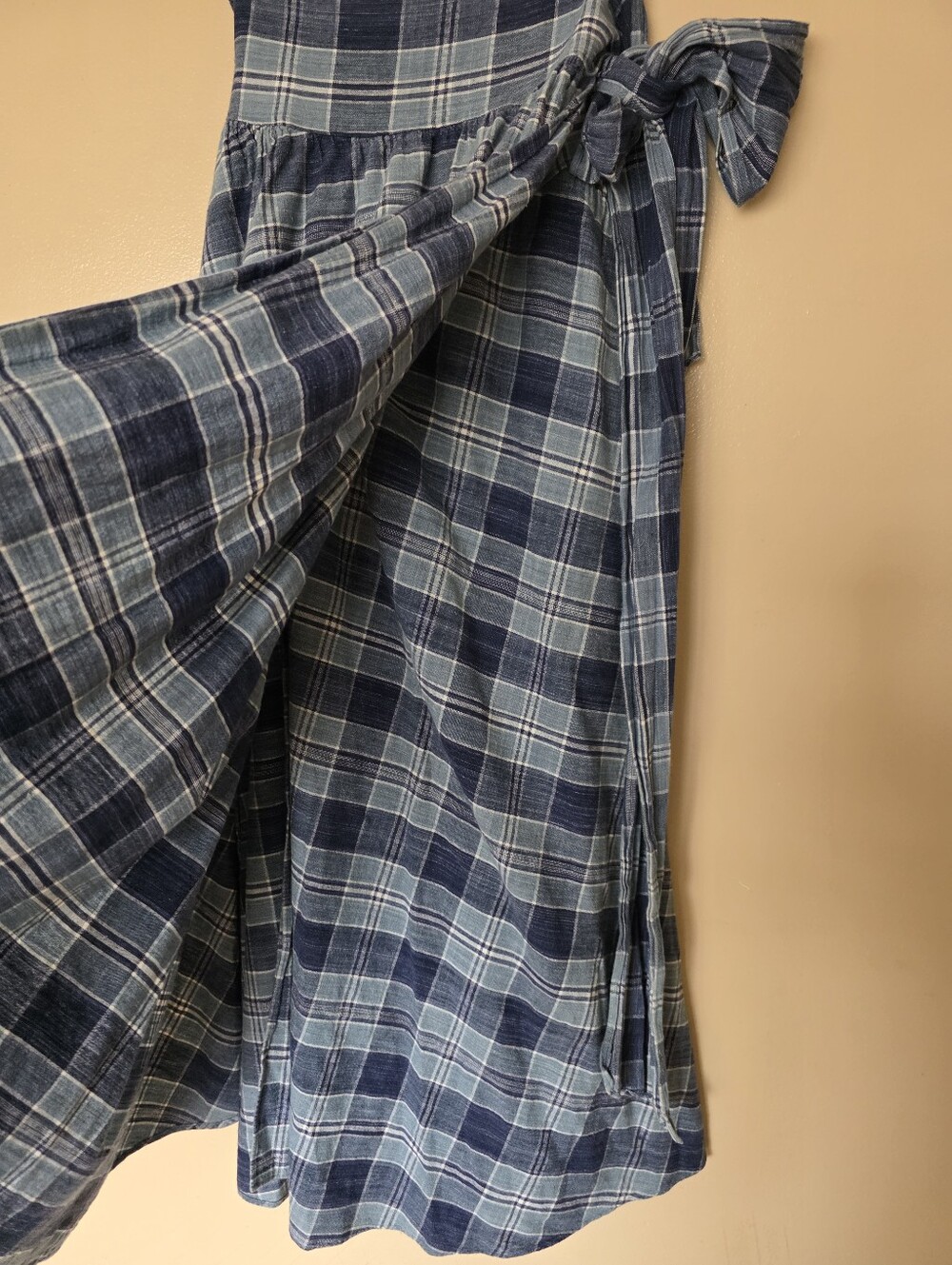 VTG 80s Ralph Lauren Blue Label Bergdorf Goodman Madras Plaid Wrap Maxi Skirt 10 - Picture 8 of 16